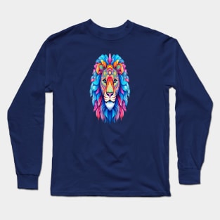 Lion Mandala Animal Ilustration Long Sleeve T-Shirt